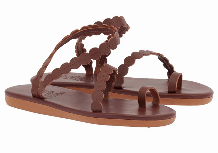 Ancient Greek Sandals Aura Sandaler Med Tåstolper Dame Kaffe | ZVZ1074TT