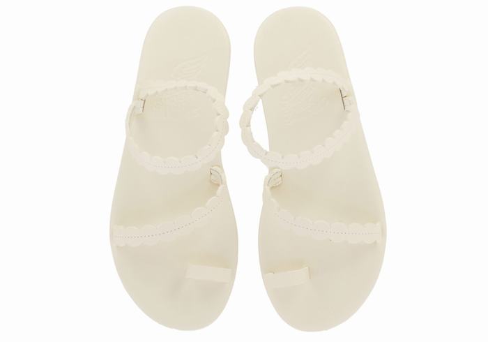 Ancient Greek Sandals Aura Sandaler Med Tåstolper Dame Hvite | THP6420LQ