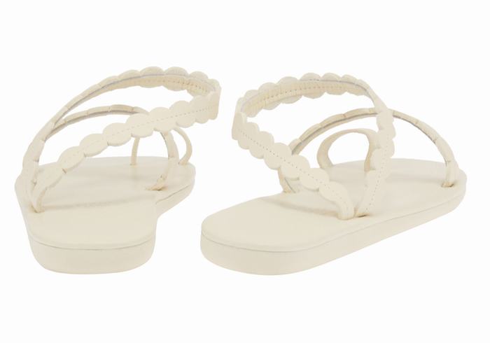 Ancient Greek Sandals Aura Sandaler Med Tåstolper Dame Hvite | THP6420LQ