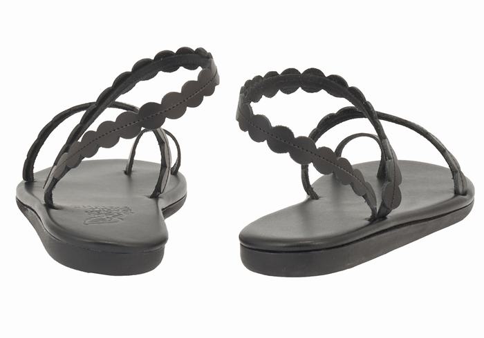 Ancient Greek Sandals Aura Sandaler Med Tåstolper Dame Svarte | JVP155TE