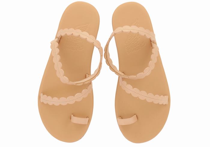 Ancient Greek Sandals Aura Sandaler Med Tåstolper Dame Beige | PFW2494GO