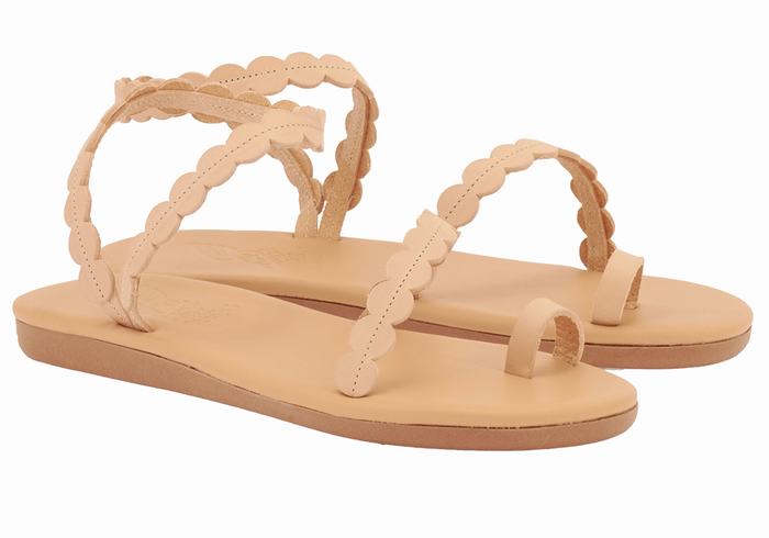 Ancient Greek Sandals Aura Sandaler Med Tåstolper Dame Beige | PFW2494GO