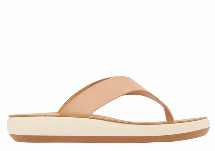 Ancient Greek Sandals Charys Comfort Flip Flops Dame Beige | TRV115UC