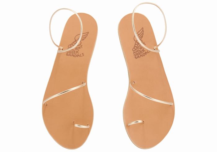 Ancient Greek Sandals Chora Sandaler Med Tåstolper Dame Gull Hvite | ABG5173RK