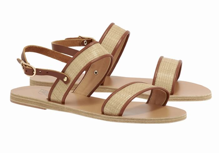 Ancient Greek Sandals Clio Casual Sandaler Dame Beige Brune | WHT8795DI