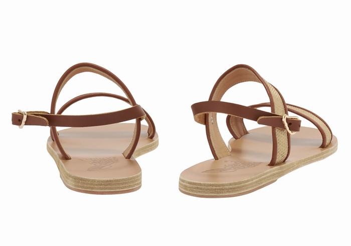 Ancient Greek Sandals Clio Casual Sandaler Dame Beige Brune | WHT8795DI