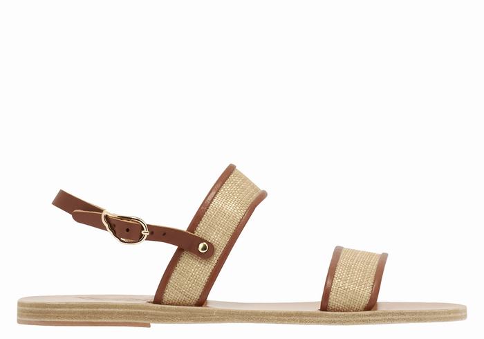 Ancient Greek Sandals Clio Casual Sandaler Dame Beige Brune | WHT8795DI