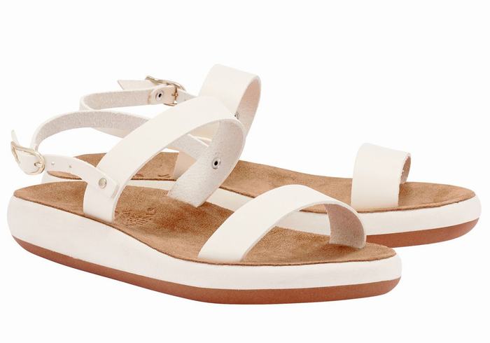 Ancient Greek Sandals Clio Comfort Casual Sandaler Dame Hvite | AWQ963UB