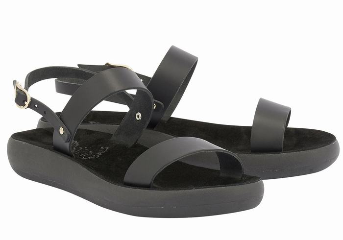 Ancient Greek Sandals Clio Comfort Casual Sandaler Dame Svarte | NCA9033VG