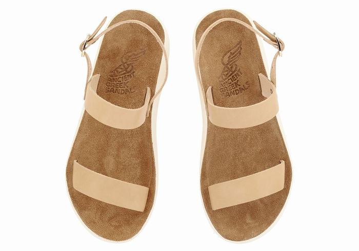 Ancient Greek Sandals Clio Comfort Casual Sandaler Dame Beige | YQI6335AI