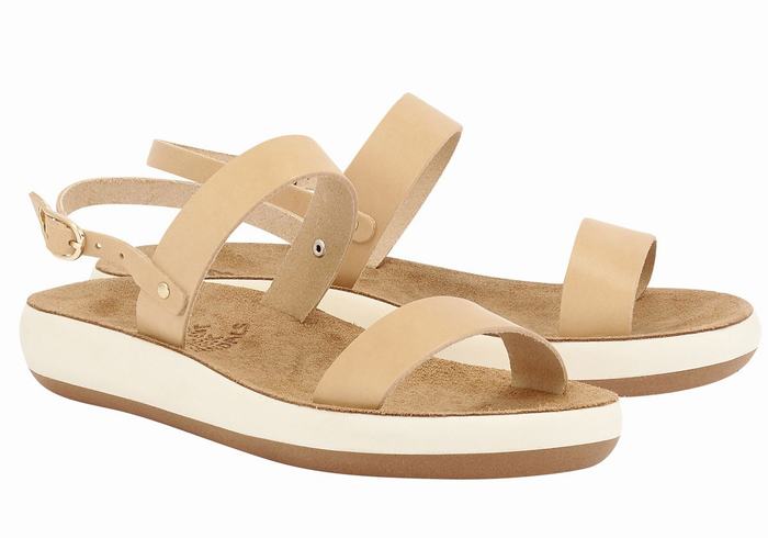 Ancient Greek Sandals Clio Comfort Casual Sandaler Dame Beige | YQI6335AI