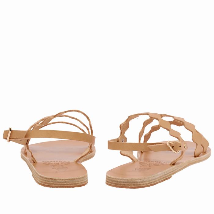 Ancient Greek Sandals Clio Onda Sandaler Med Ryggreim Dame Beige | VHT9644TT