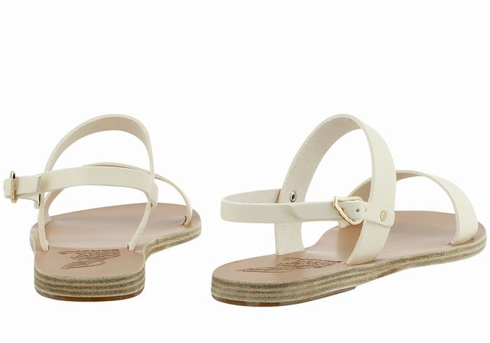 Ancient Greek Sandals Clio Sandaler Med Ryggreim Dame Hvite | CNT4185EG