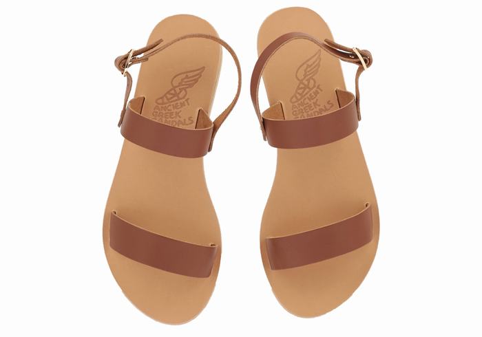 Ancient Greek Sandals Clio Sandaler Med Ryggreim Dame Mørke Brune | WQR5121JX