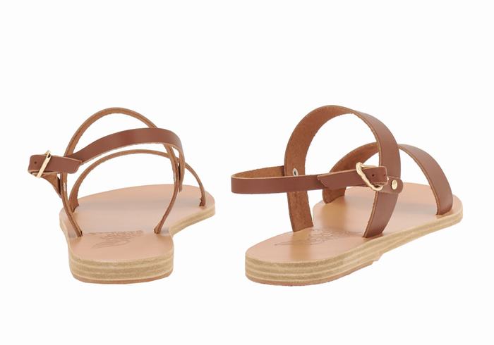 Ancient Greek Sandals Clio Sandaler Med Ryggreim Dame Mørke Brune | WQR5121JX