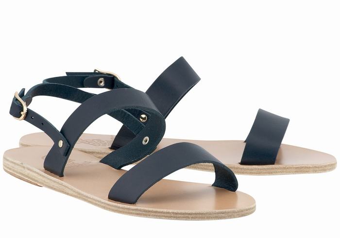 Ancient Greek Sandals Clio Sandaler Med Ryggreim Dame Mørke Blå | CPU2539QU