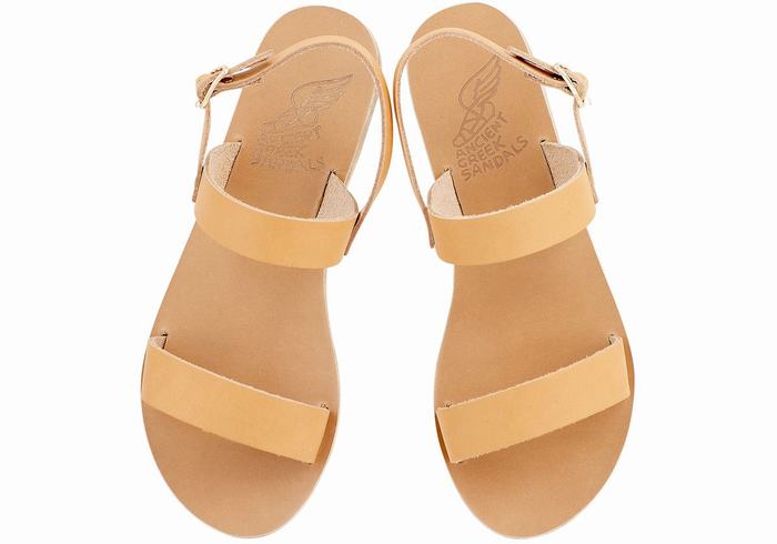 Ancient Greek Sandals Clio Sandaler Med Ryggreim Dame Beige | MJF2177EO