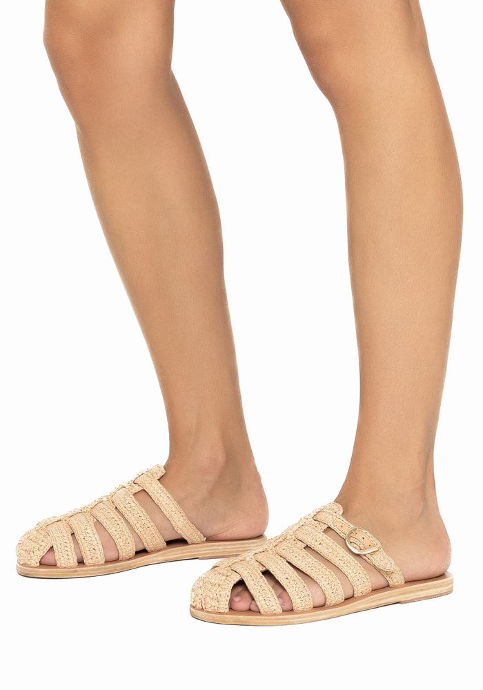 Ancient Greek Sandals Cosmia Fisker Sandaler Dame Beige | CAN8578CE