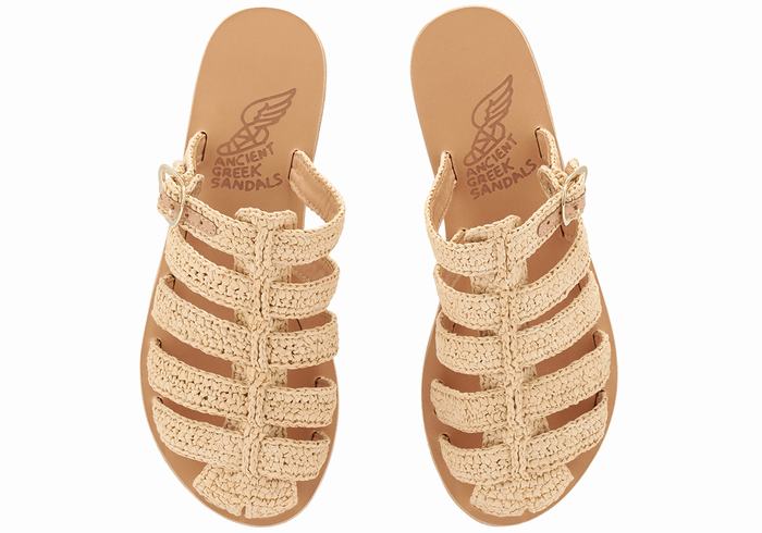 Ancient Greek Sandals Cosmia Fisker Sandaler Dame Beige | CAN8578CE