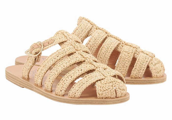 Ancient Greek Sandals Cosmia Fisker Sandaler Dame Beige | CAN8578CE