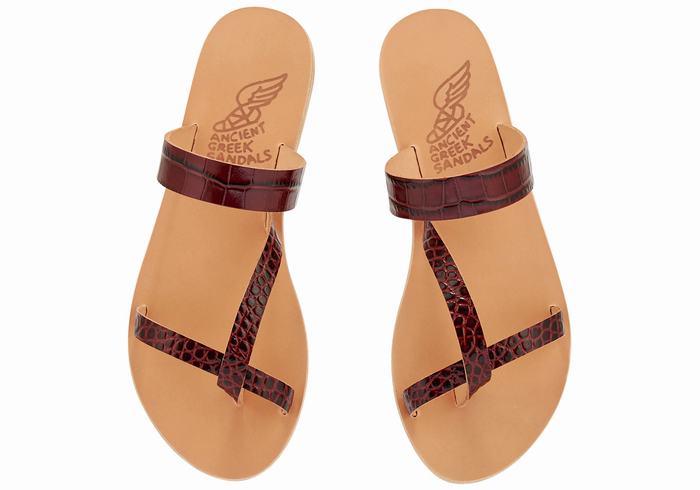 Ancient Greek Sandals Daphnae Slidesandaler Dame Mørke Rød Svarte | WZS4551LS