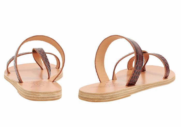 Ancient Greek Sandals Daphnae Slidesandaler Dame Mørke Rød Svarte | WZS4551LS