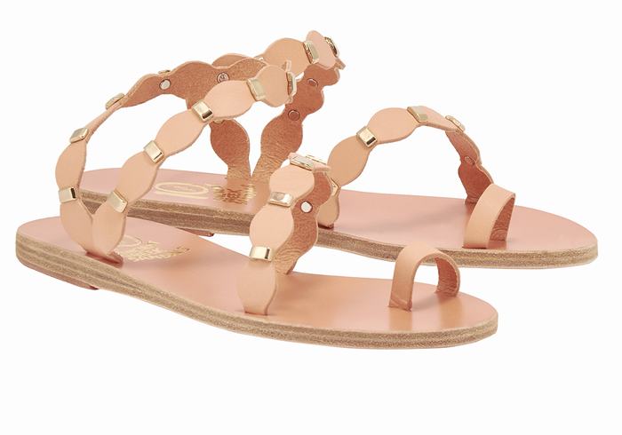 Ancient Greek Sandals Dauxerre Sandaler Med Tåstolper Dame Beige Gull | RAT575GP