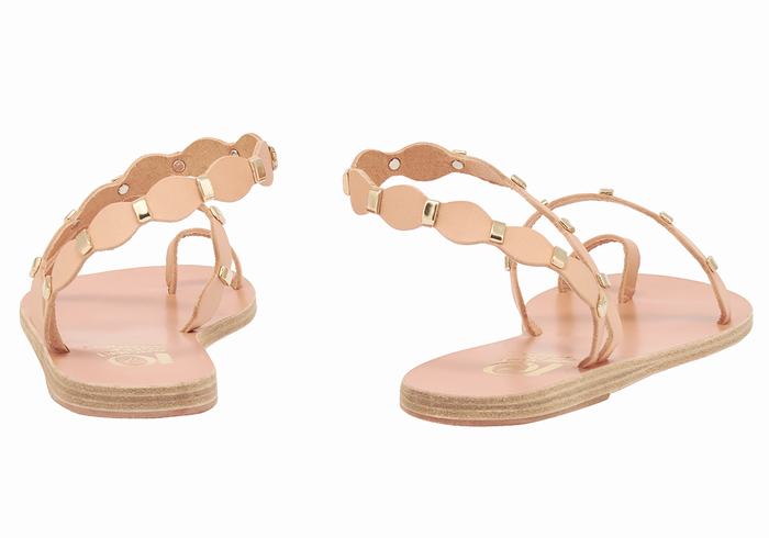 Ancient Greek Sandals Dauxerre Sandaler Med Tåstolper Dame Beige Gull | RAT575GP