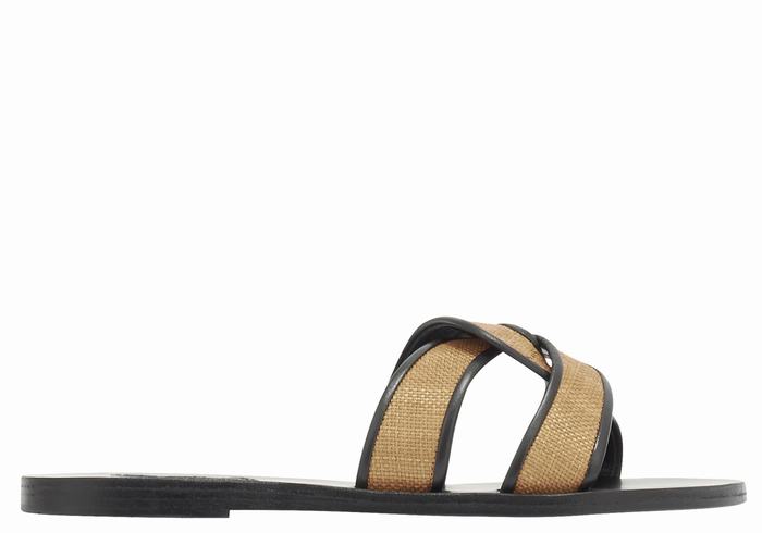 Ancient Greek Sandals Desmos Slidesandaler Dame Brune Svarte | WWR6468HK