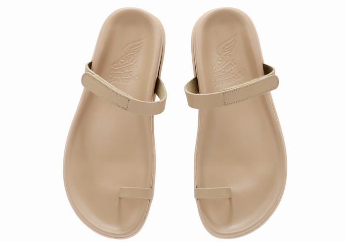 Ancient Greek Sandals Dokos Sandaler Med Tåstolper Dame Grå Brune | FUZ3198UG