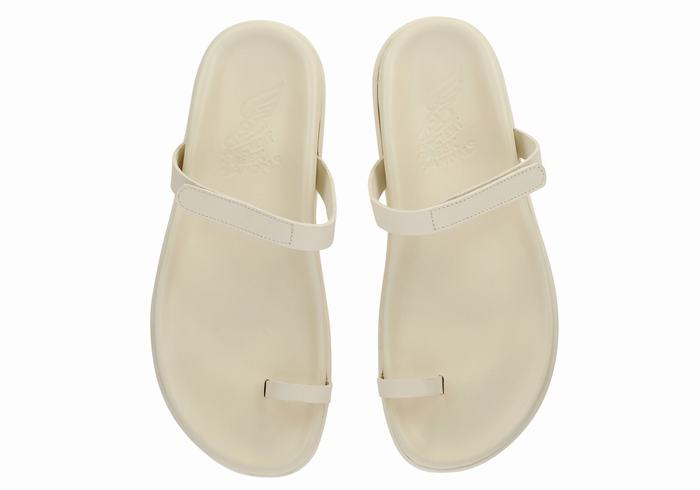 Ancient Greek Sandals Dokos Sandaler Med Tåstolper Dame Hvite | KXM9569DE