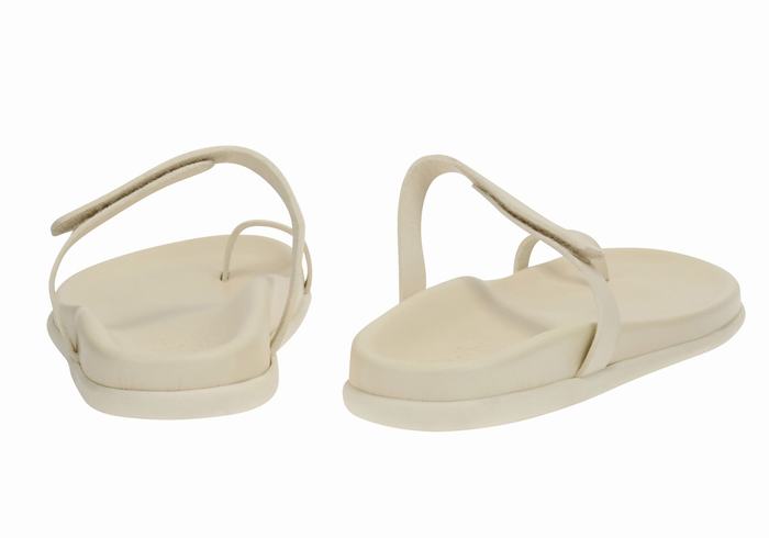 Ancient Greek Sandals Dokos Sandaler Med Tåstolper Dame Hvite | KXM9569DE