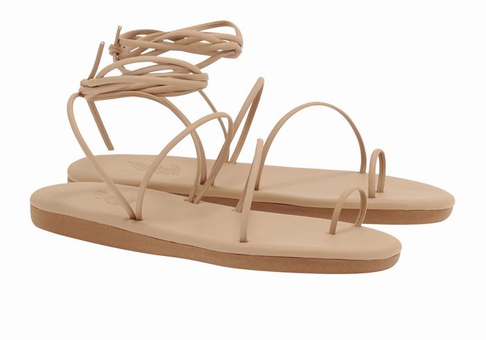 Ancient Greek Sandals Du Sandaler Med Tåstolper Dame Beige | GEW7973DH