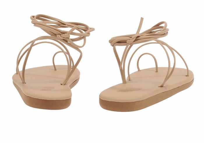 Ancient Greek Sandals Du Sandaler Med Tåstolper Dame Beige | GEW7973DH