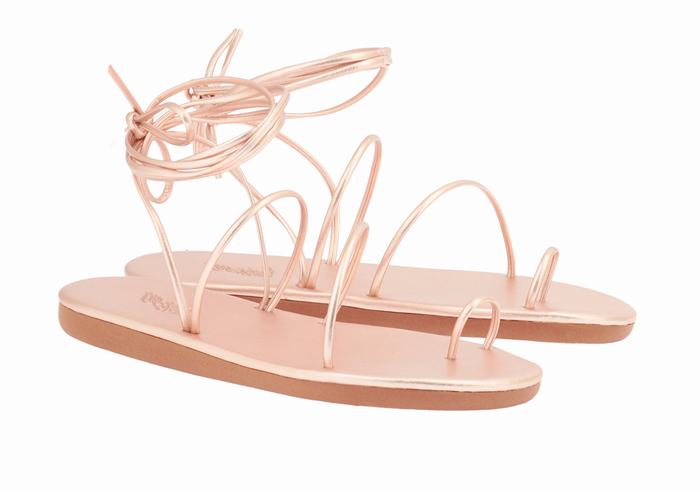 Ancient Greek Sandals Du Sandaler Med Tåstolper Dame Rosa Gull | TID4597PX