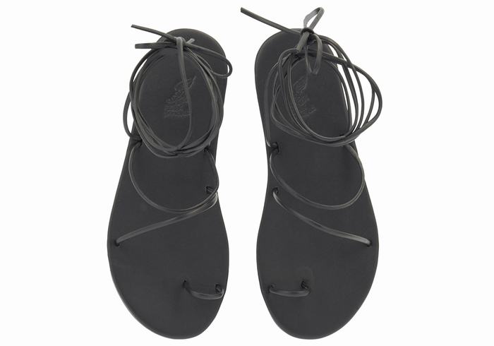 Ancient Greek Sandals Du Sandaler Med Tåstolper Dame Svarte | RTG86CA