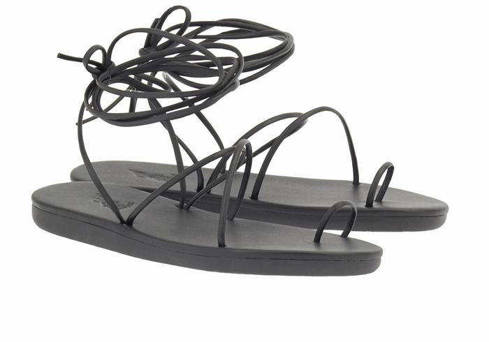 Ancient Greek Sandals Du Sandaler Med Tåstolper Dame Svarte | RTG86CA