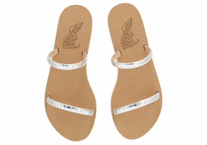 Ancient Greek Sandals Echidna Slidesandaler Dame Sølv | BZR558IE