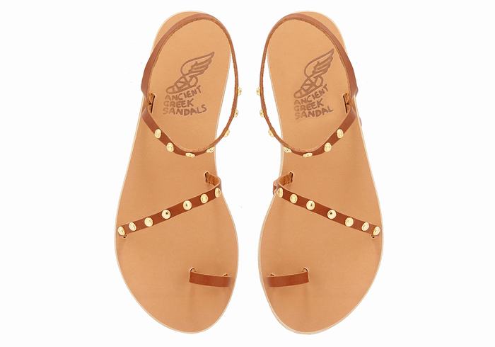 Ancient Greek Sandals Eleftheria Bee Sandaler Med Tåstolper Dame Mørke Brune | ISV3332EC