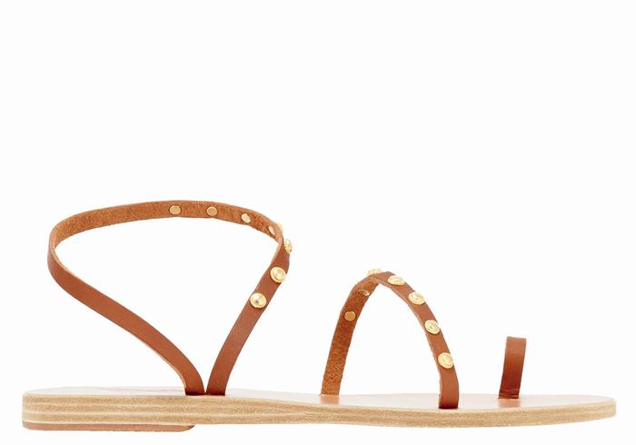 Ancient Greek Sandals Eleftheria Bee Sandaler Med Tåstolper Dame Mørke Brune | ISV3332EC