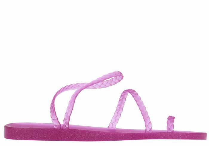 Ancient Greek Sandals Eleftheria Flettede Sandaler Dame Lilla | PPQ6695BK