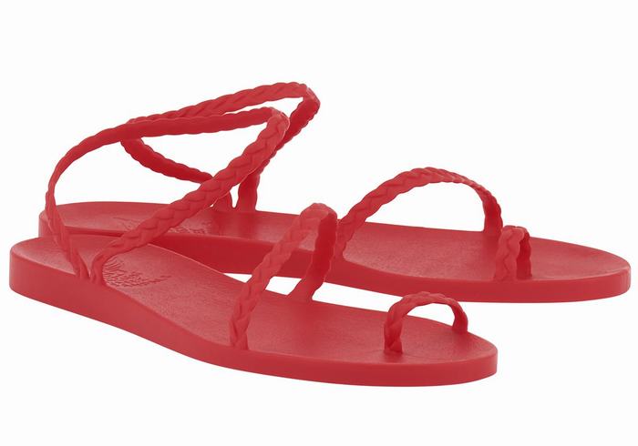 Ancient Greek Sandals Eleftheria Flettede Sandaler Dame Rød | FOU2055QL