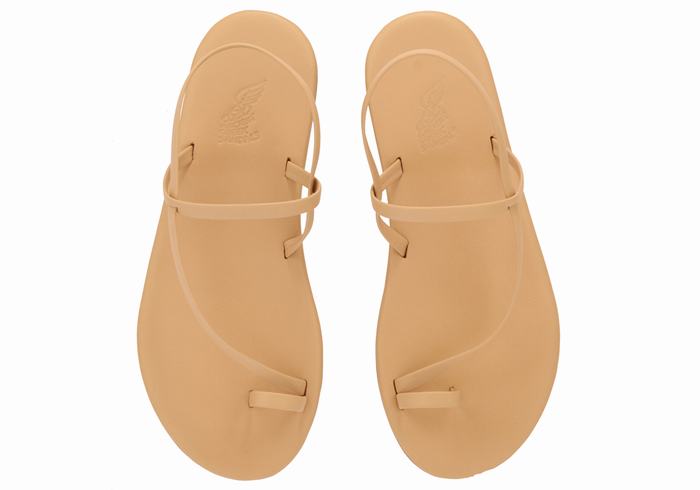 Ancient Greek Sandals Euterpe Sandaler Med Tåstolper Dame Beige | KFX291TC