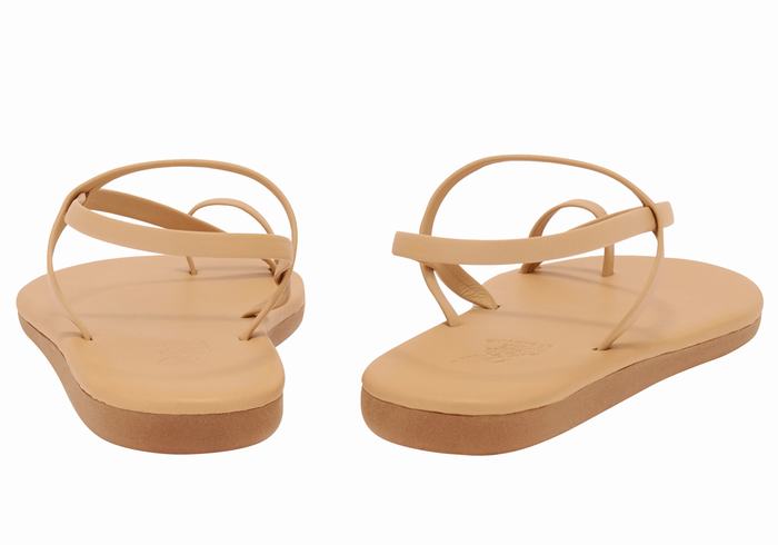 Ancient Greek Sandals Euterpe Sandaler Med Tåstolper Dame Beige | KFX291TC