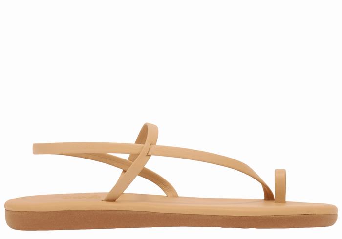 Ancient Greek Sandals Euterpe Sandaler Med Tåstolper Dame Beige | KFX291TC