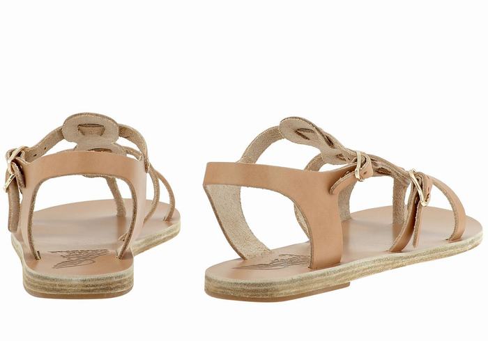 Ancient Greek Sandals Grace Kelly Leather Casual Sandaler Dame Beige | ING2027HQ