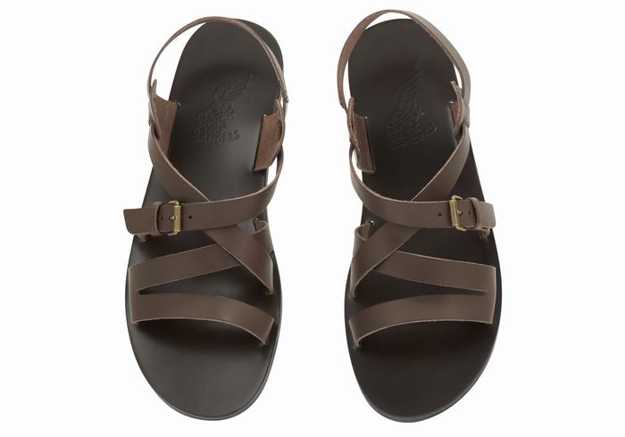 Ancient Greek Sandals Hercules Leather Casual Sandaler Herre Sjokolade | PYO5696MC