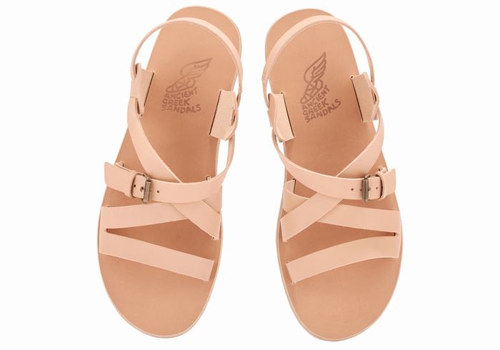 Ancient Greek Sandals Hercules Leather Casual Sandaler Herre Beige | CDC59KR