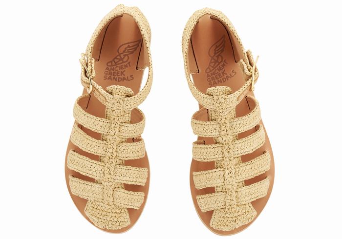 Ancient Greek Sandals Homeria Fisker Sandaler Dame Beige | HBK4953UJ