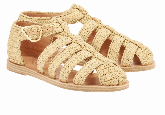 Ancient Greek Sandals Homeria Fisker Sandaler Dame Beige | HBK4953UJ